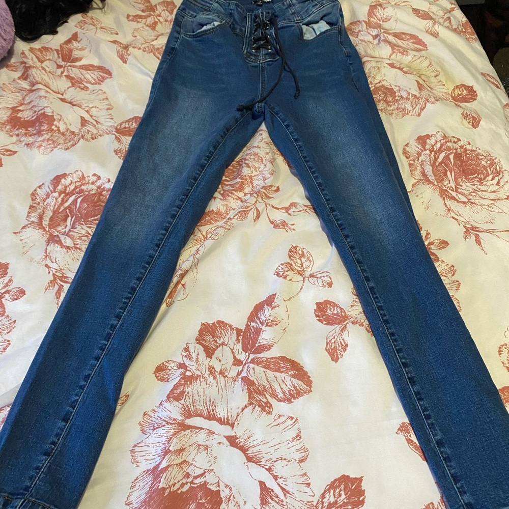 Denim Lace up jeans